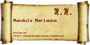 Mandula Marianna névjegykártya